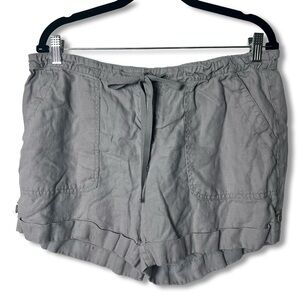 Beach INC International Concepts Women's Gray Linen Drawstring Shorts Sz. 12